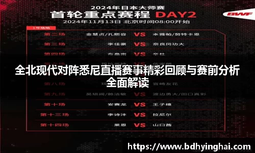 全北现代对阵悉尼直播赛事精彩回顾与赛前分析全面解读